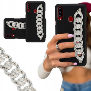 ETUI BLINK MATOWY do SAMSUNG A20s Łańcuch Silver