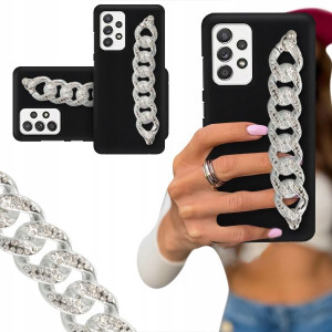 ETUI BLINK MATOWY do SAMSUNG A52 5G Łańcuch Silver