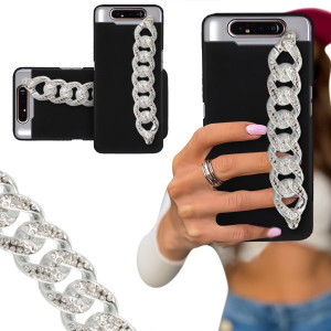 ETUI BLINK MATOWY do SAMSUNG A80 Łańcuch Silver