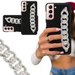 ETUI BLINK MATOWY do SAMSUNG S21 5G Łańcuch Silver