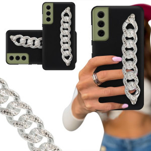 ETUI BLINK MATOWY do SAMSUNG S21FE Łańcuch Silver
