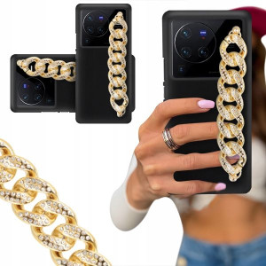 ETUI BLINK MATOWY do VIVO X80 PRO Łańcuch Złoty