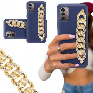 Etui Blink Matowy Granat Do Nokia G11 4g Łańcuch