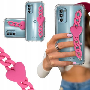 ETUI BLINK SHOCK do MOTOROLA G52 Łańcuszek Serce