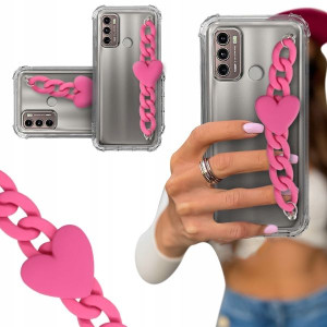 ETUI BLINK SHOCK do MOTOROLA G60 Łańcuszek Serce