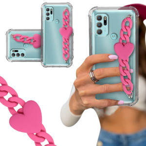ETUI BLINK SHOCK do MOTOROLA G60s Łańcuszek Serce