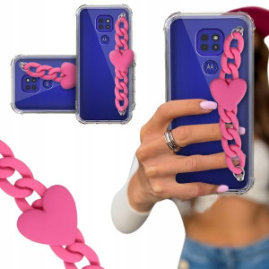 ETUI BLINK SHOCK do MOTOROLA G9 PLAY Łańcuch Serce