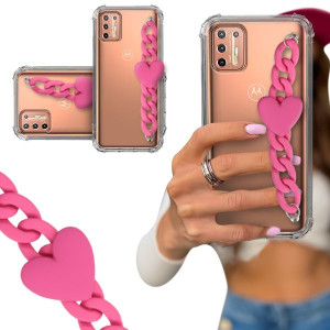 ETUI BLINK SHOCK do MOTOROLA G9 PLUS Łańcuch Serce