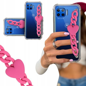 ETUI BLINK SHOCK do MOTOROLA ONE 5G Łańcuch Serce