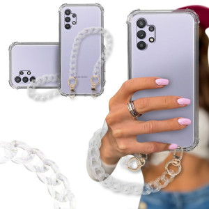 ETUI BLINK SHOCK do SAMSUNG A32 Złote Karabińczyki
