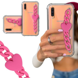 ETUI BLINK SHOCK do SAMSUNG A50 Łańcuszek z Sercem