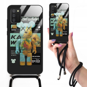 Etui Cross Glam do SAMSUNG A02S Czarny Misie Wzory
