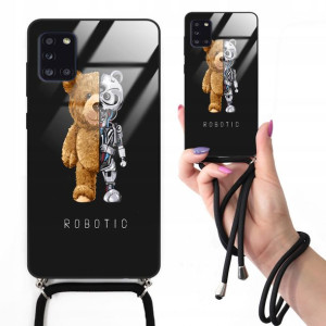 Etui Cross Glam do SAMSUNG A31 Czarny Misie Wzory