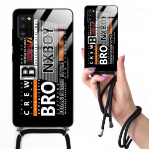 Etui Cross Glam do SAMSUNG A41 Czarny Misie Wzory