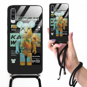 Etui Cross Glam do SAMSUNG A70S Czarny Misie Wzory