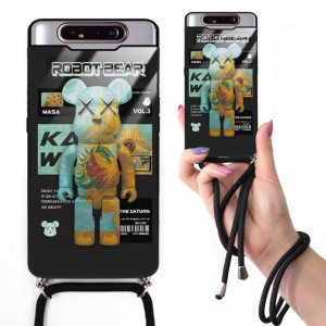 Etui Cross Glam do SAMSUNG A90 Czarny Misie Wzory