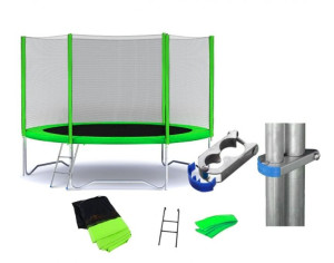 Trampolina Ogrodowa Z Siatką I Drabinką 8 Ft 244cm Zielona