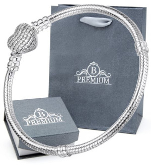 Bransoletka Srebrna Modułowa 925 Charms Serce