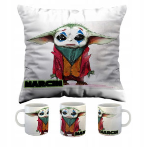 Zestaw Poduszka Kubek Baby Yoda 40x40 Prezent Y4
