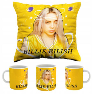 Zestaw Poduszka Kubek Billie Eilish 40x40 Full