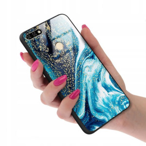 Etui GLASS do HUAWEI HONOR 7A Case Marmurki Wzory