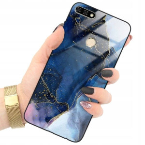 ETUI GLASS do HUAWEI HONOR 7A Gold Glamour Wzory