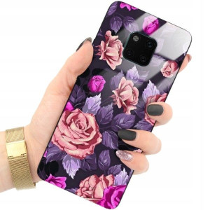 ETUI GLASS do HUAWEI MATE 20 PRO Kwieciste Wzory