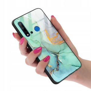 Etui GLASS do HUAWEI NOVA 5i Case Marmurki Wzory