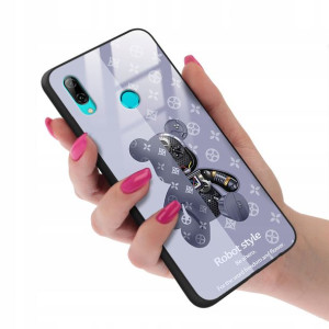Etui GLASS do HUAWEI P SMART 2019 Case Misie Wzory