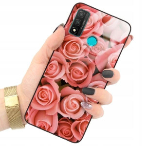 ETUI GLASS do HUAWEI P SMART 2020 Gold Rose Wzory