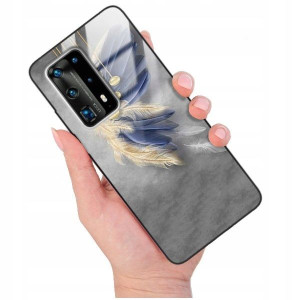 ETUI GLASS do HUAWEI P40 PRO PLUS Pióra Boho Wzory