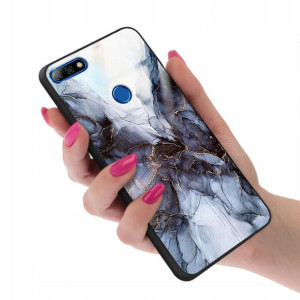 Etui GLASS do HUAWEI Y7 PRIME 2018 Marmurki Wzory