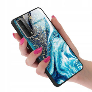 Etui GLASS do HUAWEI Y7A Case Marmurki Top Wzory