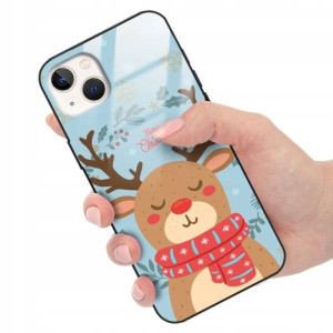 ETUI GLASS do IPHONE 14 PLUS Zima Christmas Wzory