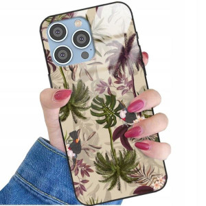 ETUI GLASS do IPHONE 14 PRO MAX Kwiaty Japan Wzory