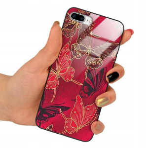 Etui Glass do IPHONE 7/8 PLUS Obudowa Motyle Wzory