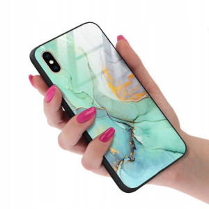Etui GLASS do IPHONE XS MAX Case Marmurki Wzory