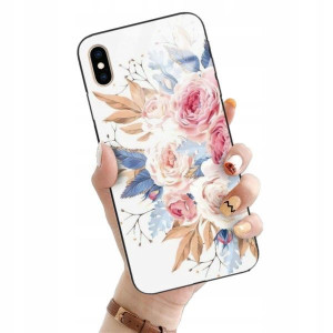 ETUI GLASS do IPHONE XS MAX Flower Natura Wzory