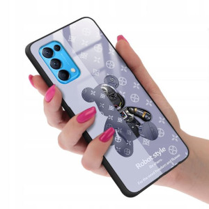 Etui GLASS do OPPO RENO 5 Bearbrick Misie Wzory