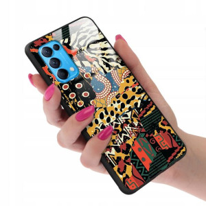 Etui Glass do OPPO RENO 5 Case Kwiaty Flower Wzory