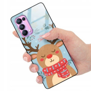 ETUI GLASS do OPPO RENO 5 PRO Zima Christmas Wzory