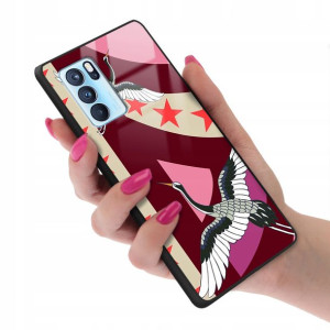 Etui Glass do OPPO RENO 6 Case Kwiaty Flower Wzory
