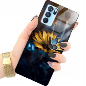 ETUI GLASS do OPPO RENO 6 Damskie Kwiaty Top Wzory