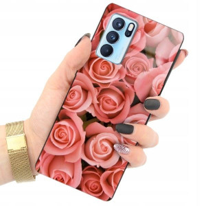 ETUI GLASS do OPPO RENO 6 Gold Glamour Rose Wzory