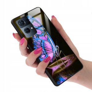 Etui Glass do OPPO RENO 7 PRO 5G Case Motyle Wzory