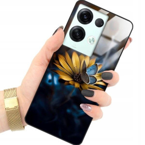 ETUI GLASS do OPPO RENO 8 5G Damskie Kwiaty Wzory