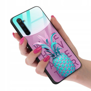 Etui Glass do REALME 6 PRO Kwiaty Flower Top Wzory