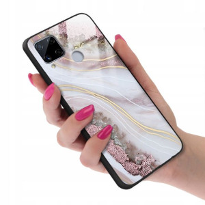 Etui GLASS do REALME C15 Case Marmurki Top Wzory