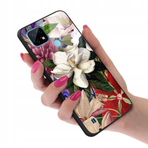 Etui GLASS do REALME C21 Case Kwiatki Lato Wzory