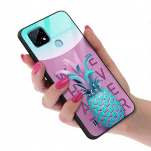 Etui Glass do REALME C21 Case Kwiaty Flower Wzory
